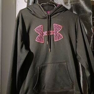 Under Armour Black Hoodie with Pink Logo